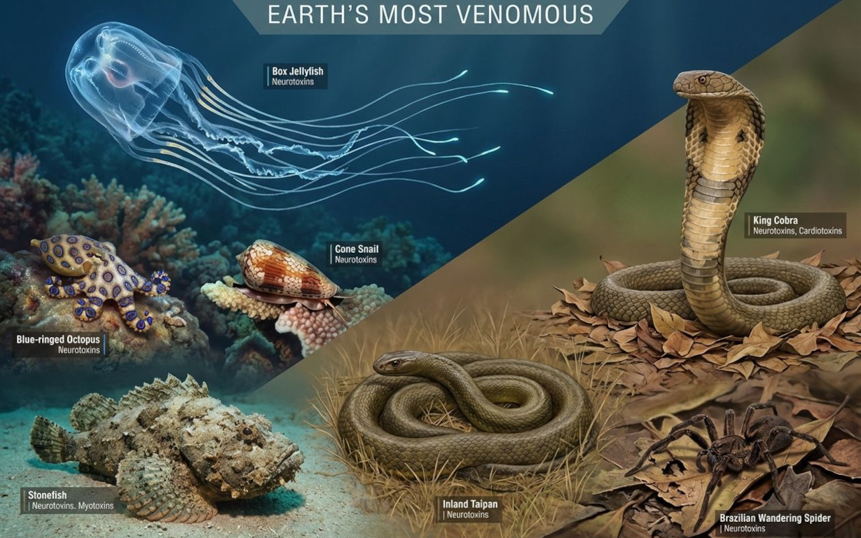 Venomous Animals: The 20 Most Dangerous Species and Their Effects