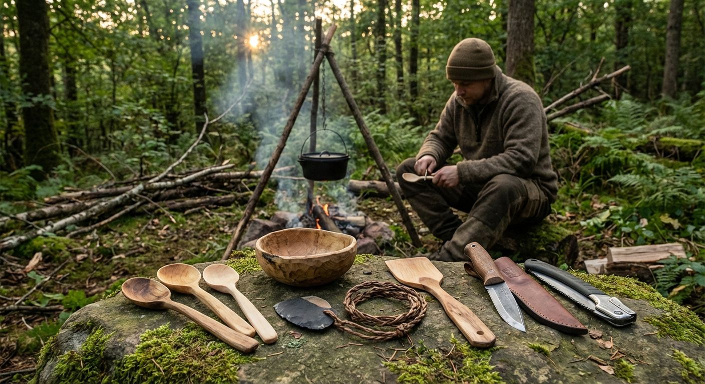 How to Craft Essential Improvised Utensils from Natural Materials